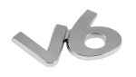 chromed emblem logo "V6"