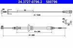 ATE  Cable Pull,  parking brake 24.3727-0796.2