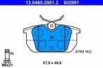 ATE  Комплект тормозных колодок,  дисковый тормоз 13.0460-2951.2
