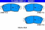 ATE  Комплект тормозных колодок,  дисковый тормоз 13.0460-5951.2
