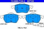 ATE  Комплект тормозных колодок,  дисковый тормоз 13.0460-7122.2