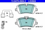  Комплект тормозных колодок,  дисковый тормоз ATE Ceramic 13.0470-2604.2