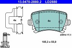  Комплект тормозных колодок,  дисковый тормоз ATE Ceramic 13.0470-2880.2