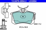  Комплект тормозных колодок,  дисковый тормоз ATE Ceramic 13.0470-2894.2