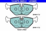  Комплект тормозных колодок,  дисковый тормоз ATE Ceramic 13.0470-3605.2