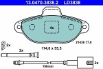  Комплект тормозных колодок,  дисковый тормоз ATE Ceramic 13.0470-3838.2