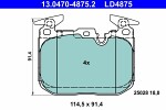  Комплект тормозных колодок,  дисковый тормоз ATE Ceramic 13.0470-4875.2