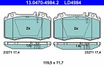  Комплект тормозных колодок,  дисковый тормоз ATE Ceramic 13.0470-4984.2