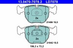  Комплект тормозных колодок,  дисковый тормоз ATE Ceramic 13.0470-7078.2