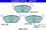  Комплект тормозных колодок,  дисковый тормоз ATE Ceramic 13.0470-7117.2