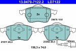  Комплект тормозных колодок,  дисковый тормоз ATE Ceramic 13.0470-7122.2