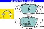  Комплект тормозных колодок,  дисковый тормоз ATE Ceramic 13.0470-7195.2