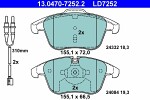  Piduriklotsi komplekt, ketaspidur ATE Ceramic 13.0470-7252.2