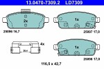  Комплект тормозных колодок,  дисковый тормоз ATE Ceramic 13.0470-7309.2
