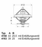 BorgWarner (Wahler)  Termostats, Dzesēšanas šķidrums 4163.79D