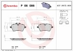 BREMBO  Brake Pad Set,  disc brake PRIME LINE P 06 086