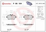 BREMBO  Piduriklotsi komplekt, ketaspidur PRIME LINE P 06 104