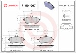 BREMBO  Комплект тормозных колодок,  дисковый тормоз PRIME LINE P 50 067