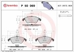 BREMBO  Комплект тормозных колодок,  дисковый тормоз PRIME LINE P 50 069