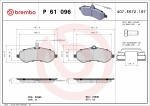 BREMBO  Piduriklotsi komplekt, ketaspidur PRIME LINE P 61 096