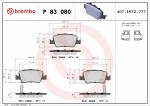 BREMBO  Комплект тормозных колодок,  дисковый тормоз PRIME LINE P 83 080