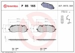 BREMBO  Комплект тормозных колодок,  дисковый тормоз PRIME LINE P 85 165