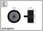 CAFFARO  Deflection/Guide Pulley,  V-ribbed belt 500570