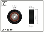CAFFARO  Deflection/Guide Pulley,  V-ribbed belt 69-69