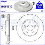 DELPHI  Тормозной диск BG5051C