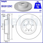 DELPHI  Тормозной диск BG9129C