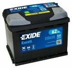 EXIDE  Стартерная аккумуляторная батарея EXCELL ** 12V 62Ач 540A EB620