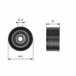 GATES  Deflection/Guide Pulley,  timing belt PowerGrip™ T41237