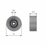 GATES  Deflection Pulley/Guide Pulley,  timing belt PowerGrip™ T42151