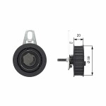 GATES  Tensioner Pulley,  timing belt PowerGrip™ T43108