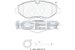 ICER  Комплект тормозных колодок,  дисковый тормоз 141786