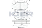 ICER  Комплект тормозных колодок,  дисковый тормоз 180633