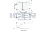 ICER  Комплект тормозных колодок,  дисковый тормоз 180866