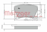 METZGER  Комплект тормозных колодок,  дисковый тормоз 1170005
