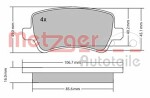 METZGER  Комплект тормозных колодок,  дисковый тормоз GREENPARTS 1170056