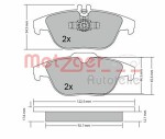 METZGER  Комплект тормозных колодок,  дисковый тормоз 1170132