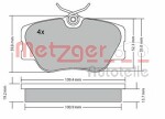 METZGER  Комплект тормозных колодок,  дисковый тормоз 1170151
