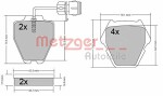 METZGER  Brake Pad Set,  disc brake 1170364
