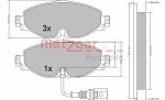 METZGER  Комплект тормозных колодок,  дисковый тормоз GREENPARTS 1170411