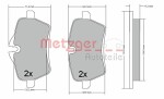 METZGER  Комплект тормозных колодок,  дисковый тормоз 1170561