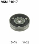 SKF  Deflection/Guide Pulley,  V-ribbed belt VKM 31017