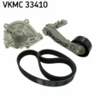 SKF  Water Pump + V-Ribbed Belt Kit VKMC 33410