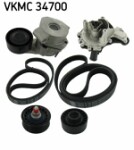 SKF  Water Pump + V-Ribbed Belt Kit VKMC 34700