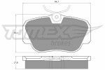 TOMEX Brakes  Комплект тормозных колодок,  дисковый тормоз TX 10-38