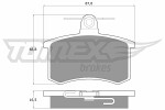 TOMEX Brakes  Комплект тормозных колодок,  дисковый тормоз TX 10-62