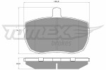 TOMEX Brakes  Комплект тормозных колодок,  дисковый тормоз TX 11-21